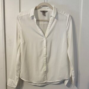 H&M Cream Button-Down Shirt for Women